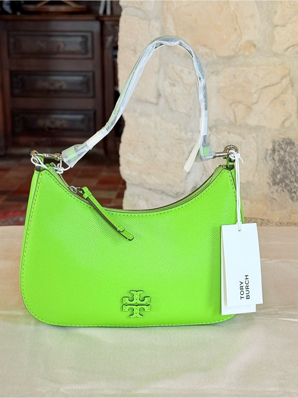 Tory Burch Convertible Shoulder Bag in Bright Green -